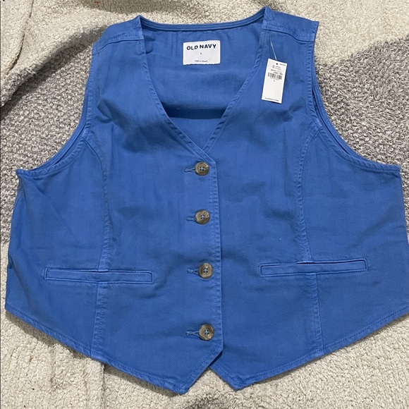 NWT- Old Navy- L. Front Button Denim Top - Picture 4 of 9